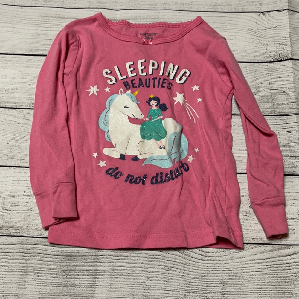 Carter’s Unicorn Pajama Top size size 24M